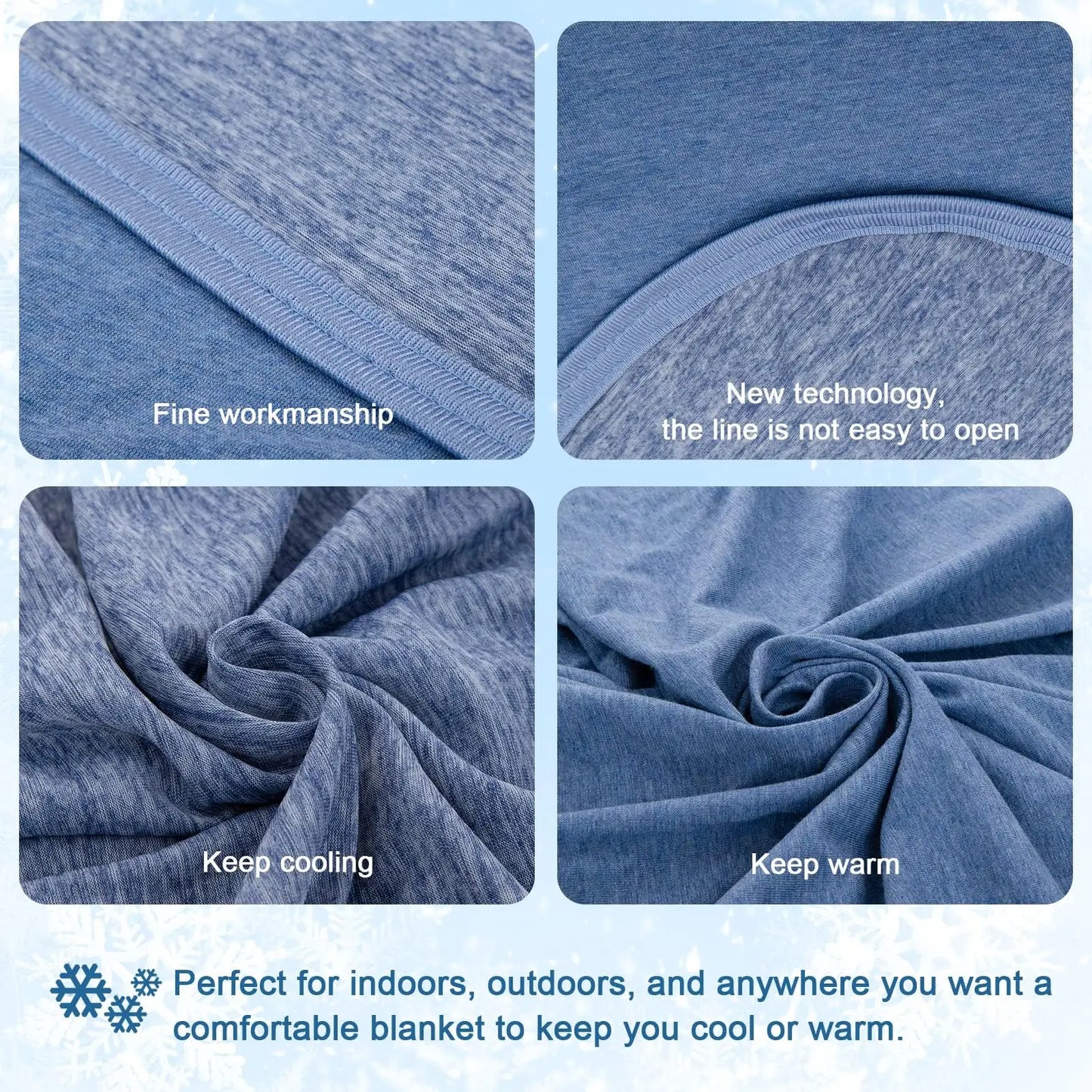 1PC Cooling Blanket for Hot Sleepers Lightweight Summer Cold Thin Blankets for Sleeping, Hot Flashes Night Sweats, Soft Blanket