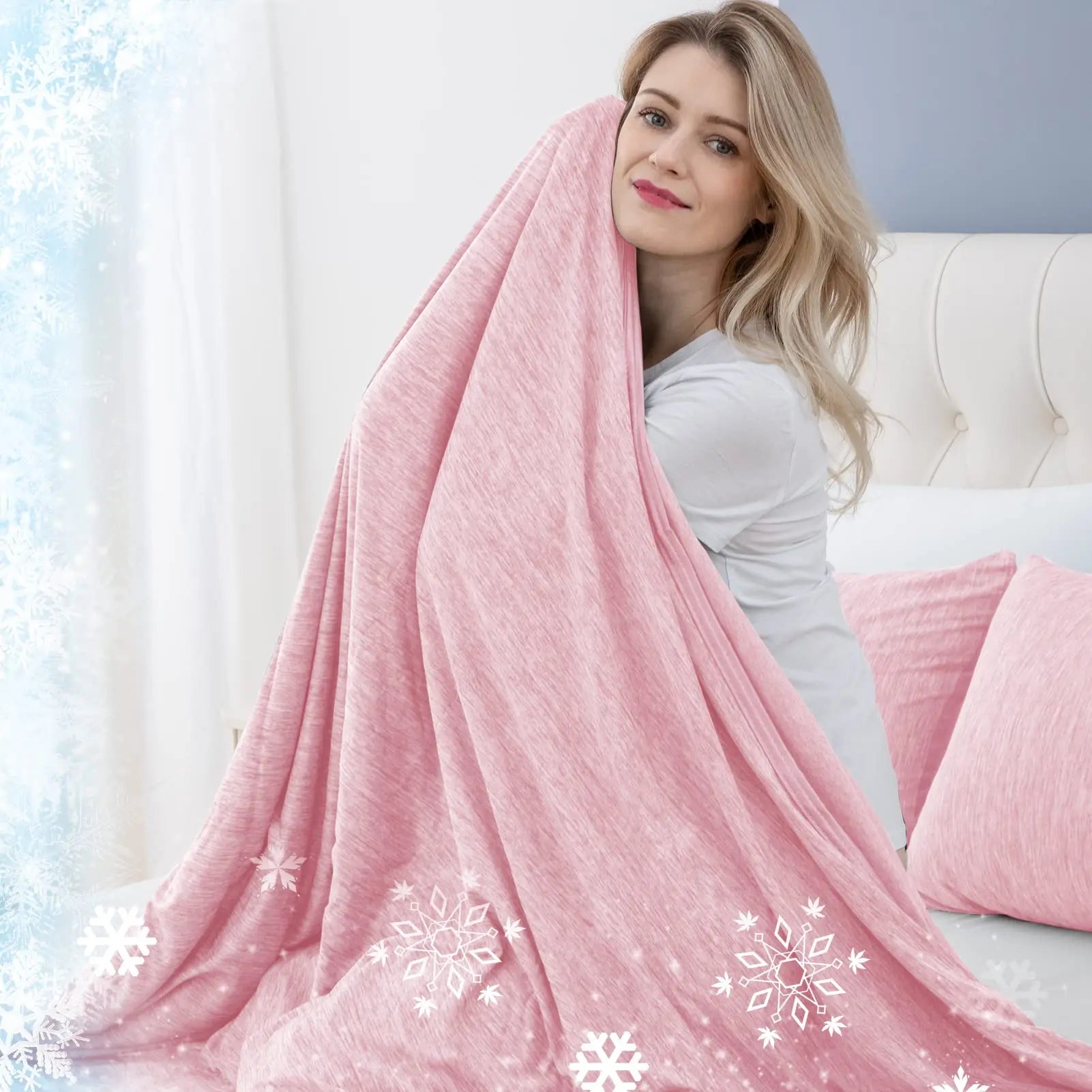 1PC Cooling Blanket for Hot Sleepers Lightweight Summer Cold Thin Blankets for Sleeping, Hot Flashes Night Sweats, Soft Blanket