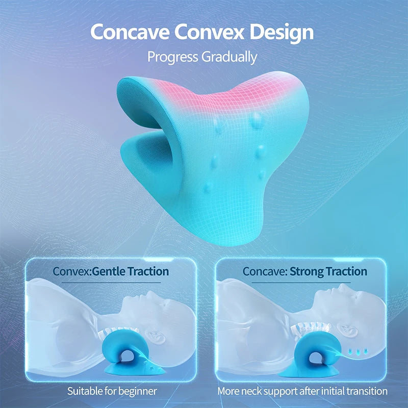Neck and Shoulder Relaxer Cervical Traction Device for TMJ Pain Relief Cervical Spine Alignment Chiropractic Pillow Stretcher