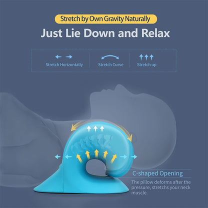 Neck and Shoulder Relaxer Cervical Traction Device for TMJ Pain Relief Cervical Spine Alignment Chiropractic Pillow Stretcher